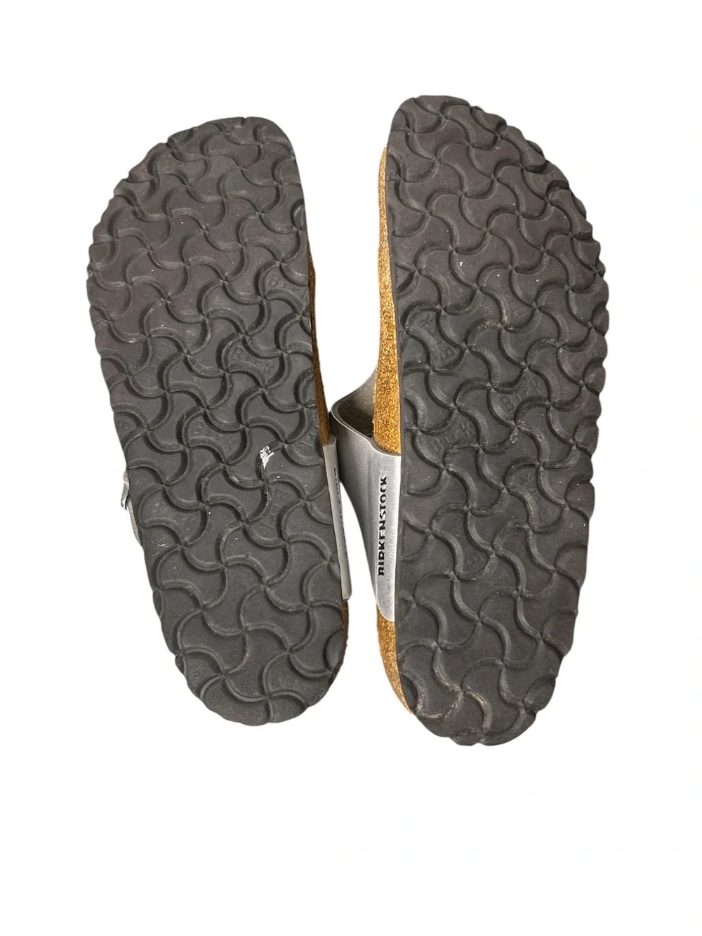 Birkenstock Gizeh Silver Birko-Flor Sandals Thong Size 40 Medium Narrow Width